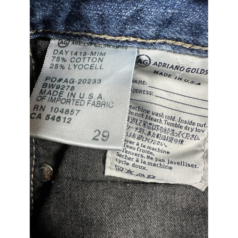 AG Adriano Goldschmied The Piper Crop Jeans Sz 29 Blue Slouchy Slim Capri USA - Picture 6 of 12